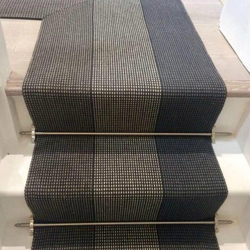 Roger Oates Stair Runner with Premier Stair Rods in Satin Chrome Finish