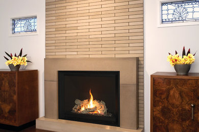 Example of a trendy living room design in Vancouver