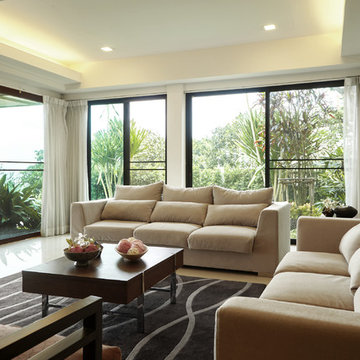 Transitional Living Room Family Home- San Fernando Valley
