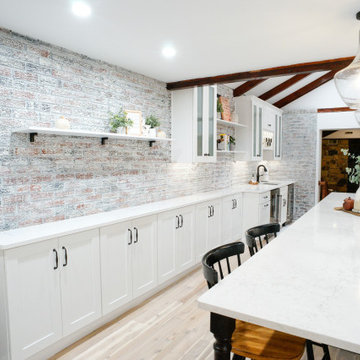 White Washed Brick & Cathedral Ceilings