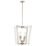 George Kovacs Lighting - George Kovacs Lighting P1370-613 Crystal Chrome - Four Light Pendant - The Crystal Chrome collection by George Kovacs is modern yet transitional, a glimpse into an elegant transitional contemporary style. Polished Nickel and Clear acrylic airy frames showcase exposed illumination, while reflecting a soft array of light. A wide range of styles for a multitude of applications.   Transitional Canopy Included: Yes  Shade Included: Yes  Canopy Diameter: 4.84 x 0.94Crystal Chrome Four Light Pendant Polished Nickel Clear Acrylic Glass *UL Approved: YES *Energy Star Qualified: n/a  *ADA Certified: n/a  *Number of Lights: Lamp: 4-*Wattage:60w Medium Base bulb(s) *Bulb Included:Yes *Bulb Type:Medium Base *Finish Type:Polished Nickel