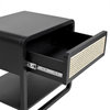 Inglot 24.5" Modern Webbed Storage Side Table, Black