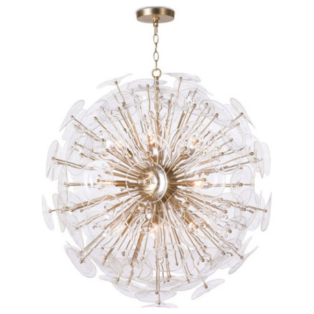 Poppy Glass Chandelier, Clear