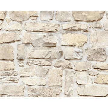 Textured Wallpaper Stone Wall, 363703, Beige Yellow, 1 Roll