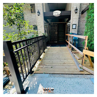 Elegant Residential Walkway with Custom Iron Railings - Transitional ...