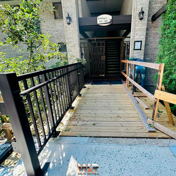 Elegant Residential Walkway with Custom Iron Railings