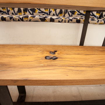 Cuisine en chene reconditionné (plancher de wagon)