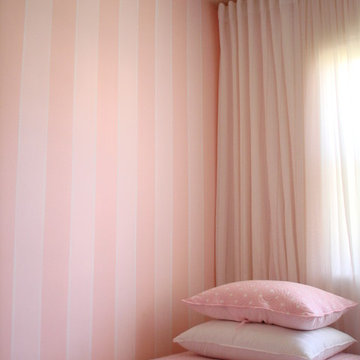 Faux Finish. Stripes. Girls room.