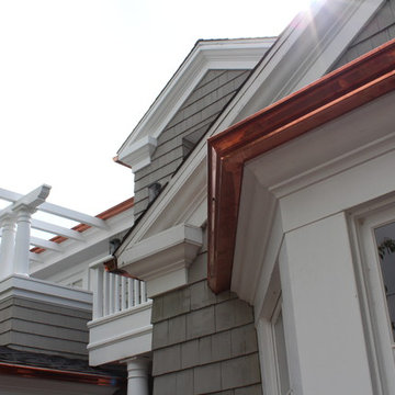 Manhattan Beach Home,Copper K-Style Gutters, Pre-Downspouts