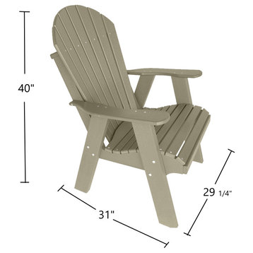 Phat Tommy Fire Pit Chair - Poly Adirondack Chair, Outdoor Patio Chair, Weather