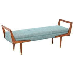 Midcentury Upholstered Benches by Olliix