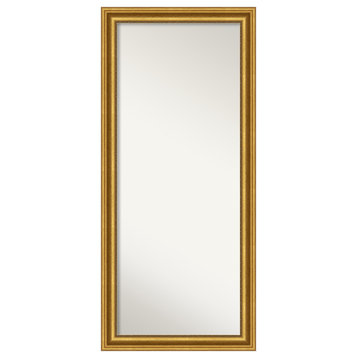 Parlor Gold Non-Beveled Full Length Floor Leaner Mirror - 29.75 x 65.75 in.