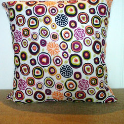 Michael Miller Rustique Crosscut Plum cushion - Decorative Pillows