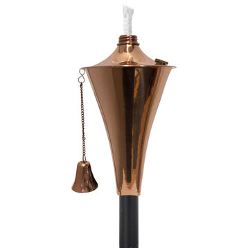 Oahu Tiki Style Torch With Pole and Snuffer, Smooth Copper, 1 Pack