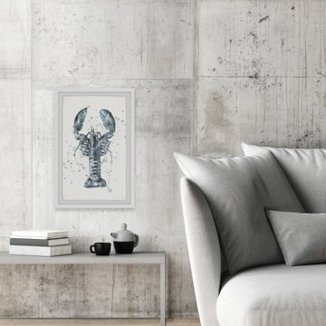 "Mighty Gray Lobster" Framed Painting Print