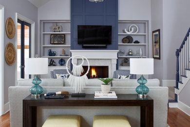 Inspiration for a large transitional home design remodel in Atlanta