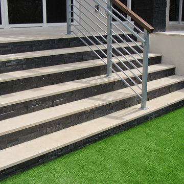 Entry Stairs with Nero Format Natural Stone Panels