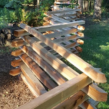 Western Red Cedar Stack Rail Fence Installation