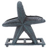 Seaworn Blue Cast Iron Starfish Napkin Holder 6"