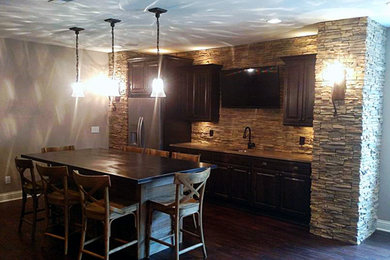 Example of a minimalist basement design in Indianapolis