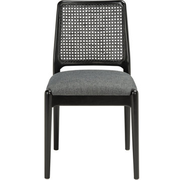 Reinhardt Rattan Dining Chair, Set of 2 Black, Gray
