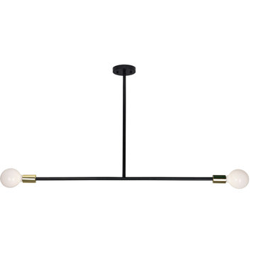 Renwil LPC4068 Two Light Ceiling Fixture Pairs Matte Black/Polished Brass