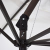 9' Bronze Auto-tilt Crank Lift Aluminum Umbrella, Olefin, White