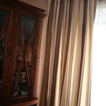 New dining room striped silk curtains