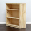 York Bookcase, 11_x37x36, Pine Wood, Colonial Maple