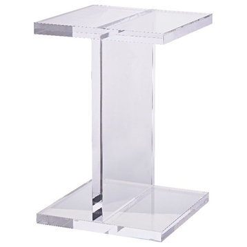 Plata Import Clear Beam Plastic Acrylic Side Table