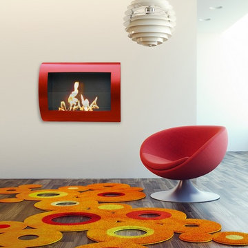 Chelsea Red Wall Mounted Ethanol Fireplace