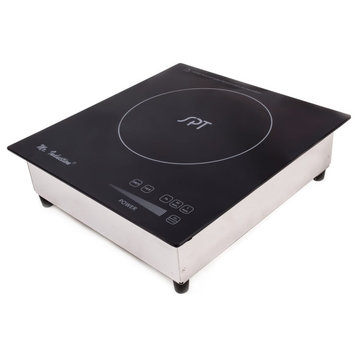 Commerical 220V 2600W Built-In Induction Cooker, Black/Silver