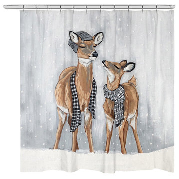 Deer Family Fun Shower Curtain