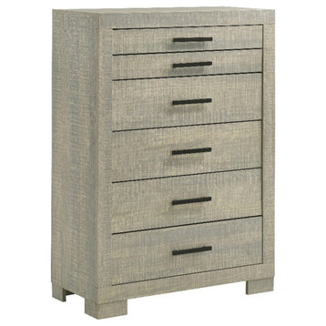 Coaster Channing Coastal Wood 5-Drawer Rectangular Chest in Gray