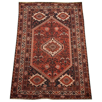 Antique Persian Shiraz Oriental Rug, 6'6"x9'9"