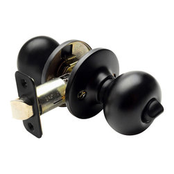 Designers Impressions - Designers Impressions Bedford Design Matte Black Privacy Door Knob - Doorknobs