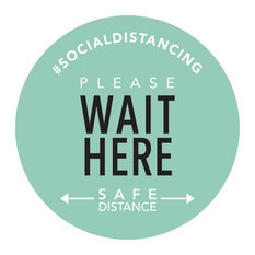 Wait Here - Floor Sticker - Boutique Style - 5pk, Mint Green
