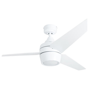 Honeywell Eamon Modern Ceiling Fan With Light and Remote, 52", White
