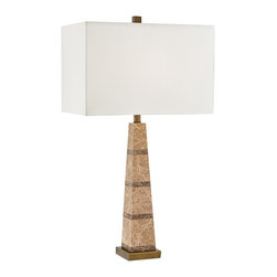 Currey and Company - Currey and Company Aveline Beige Marble Table Lamp - Table Lamps