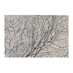 Mat Orange - Mat Orange Branch White Rug - Rugs