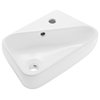 Plaisir 18"x11" Ceramic Wall Hung Sink With Faucet Mount, Right Side