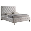 Baxton Studio Stella Crystal Tufted White Modern Bed, King