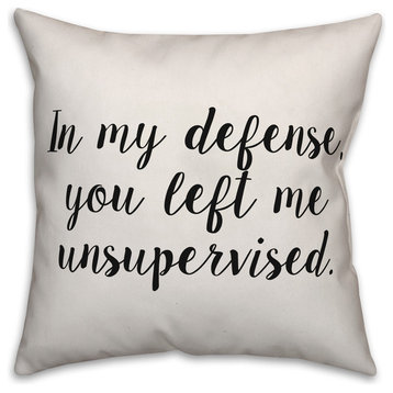 In My Defense, Throw Pillow Cover, 20"x20"