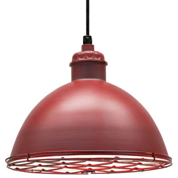 Warehouse Pendant, Distressed Red