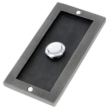 Border Bell Plate With Button, Satin Pewter