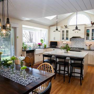 Great Vaulted Ceiling White Kitchen