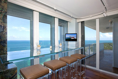 Inspiration for a coastal home bar remodel in Miami