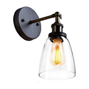 Old Fashion Simplicity Glass Wall Sconce Metal Base Cap
