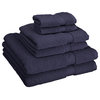 Buckingham Egyptian Cotton 6-Piece Towel Set, Hotel Quality, Navy Blue