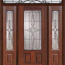Prehung Sidelights-Transom Door 80 Fiberglass Marsais 3/4 Lite Glass - Front Doors